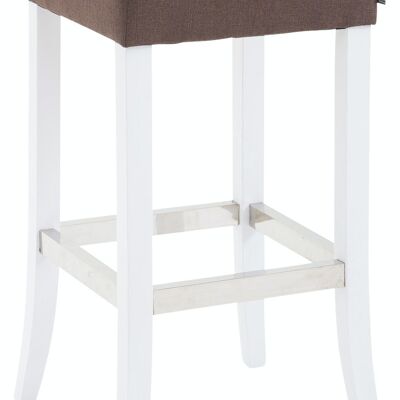 Tabouret de bar Venta tissu blanc marron 44x44x79 marron Matière Bois