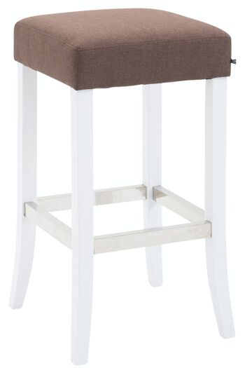 Tabouret de bar Venta tissu blanc marron 44x44x79 marron Matière Bois 1