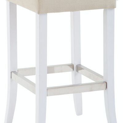 Bar stool Venta fabric white cream 44x44x79 cream Material Wood