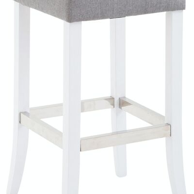 Bar stool Venta fabric white Gray 44x44x79 Gray Material Wood