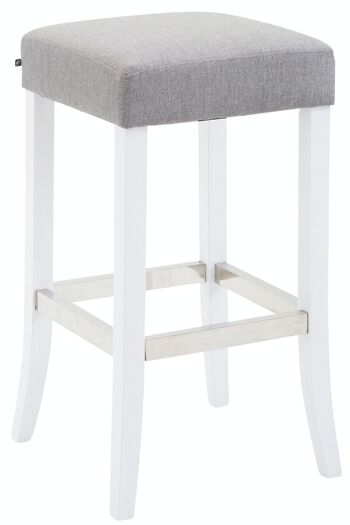 Tabouret de bar Venta tissu blanc Gris 44x44x79 Gris Matière Bois 1