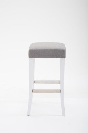 Tabouret de bar Venta tissu blanc Gris 44x44x79 Gris Matière Bois 2