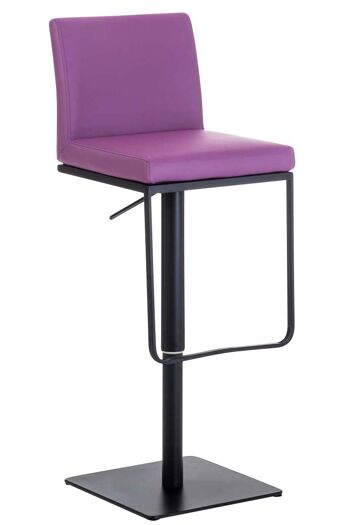 Tabouret de bar Panama B simili cuir violet 44x42x86 simili cuir violet acier inoxydable 1