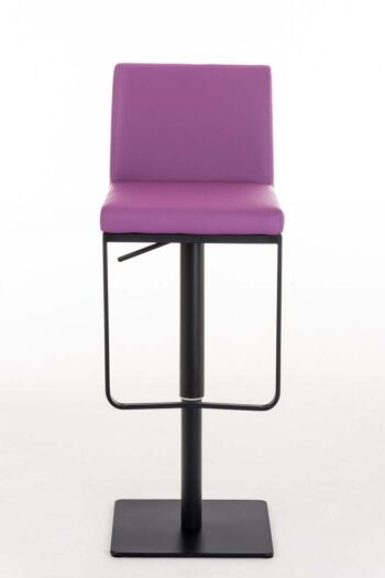 Tabouret de bar Panama B simili cuir violet 44x42x86 simili cuir violet acier inoxydable 2