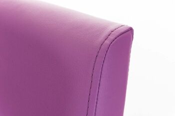 Tabouret de bar Panama B simili cuir violet 44x42x86 simili cuir violet acier inoxydable 7