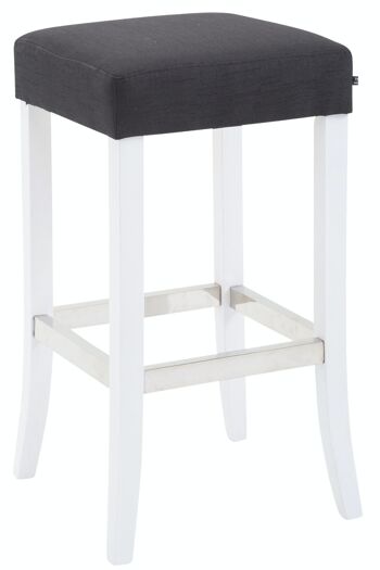 Tabouret de bar Venta tissu blanc noir 44x44x79 noir Matière Bois 1