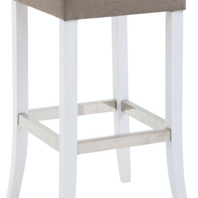 Bar stool Venta fabric white taupe 44x44x79 taupe Material Wood