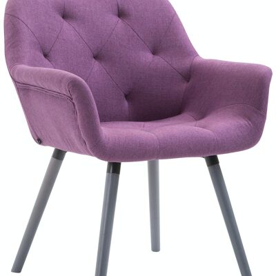 Chaise visiteur Cassidy tissu gris violet 60x67x83 violet Matière Bois