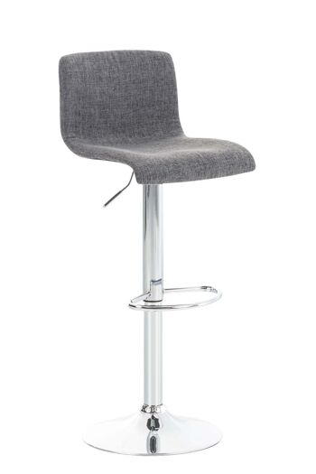 Tabouret de bar Hoover tissu gris clair 36x39x84 gris clair Matière Métal chromé 1