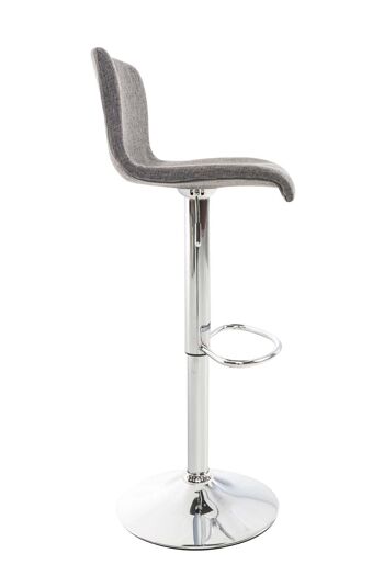 Tabouret de bar Hoover tissu gris clair 36x39x84 gris clair Matière Métal chromé 3