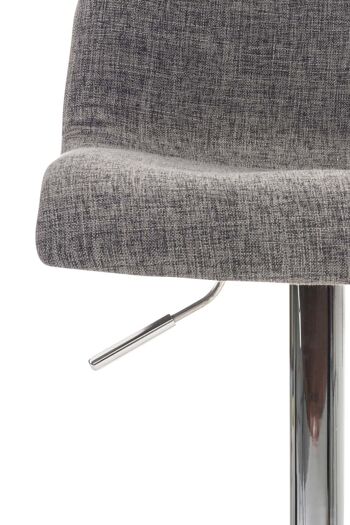 Tabouret de bar Hoover tissu gris clair 36x39x84 gris clair Matière Métal chromé 5