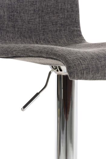 Tabouret de bar Hoover tissu gris clair 36x39x84 gris clair Matière Métal chromé 6