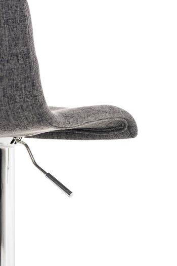 Tabouret de bar Hoover tissu gris clair 36x39x84 gris clair Matière Métal chromé 7