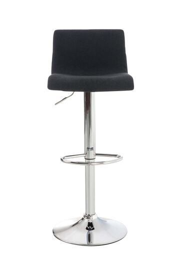 Tabouret de bar Hoover tissu noir 36x39x84 noir Matière Métal chromé 2