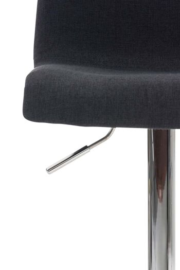 Tabouret de bar Hoover tissu noir 36x39x84 noir Matière Métal chromé 5