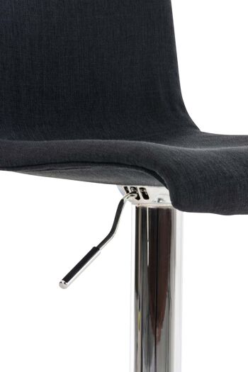 Tabouret de bar Hoover tissu noir 36x39x84 noir Matière Métal chromé 6