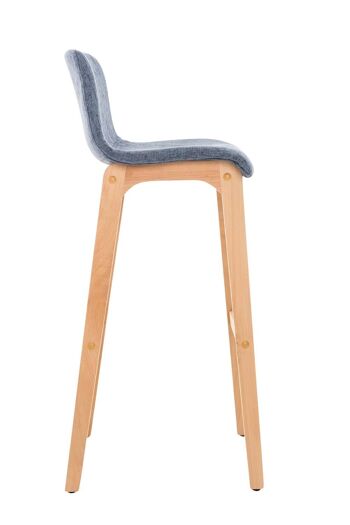 Tabouret de bar Hoover tissu Natura bleu 46x41x101 bleu Matière Bois 3