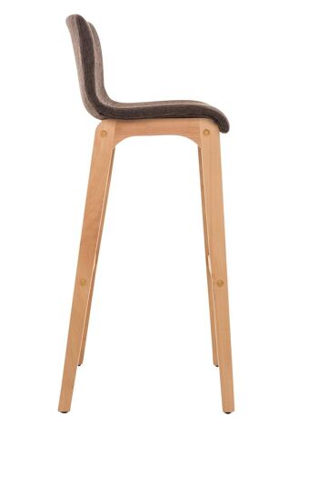 Tabouret de bar Hoover tissu Natura marron 46x41x101 marron Matière Bois 3