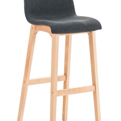 Tabouret de bar Hoover tissu Natura gris foncé 46x41x101 gris foncé Matière Bois