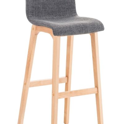 Tabouret de bar Hoover tissu Natura gris clair 46x41x101 gris clair Matière Bois