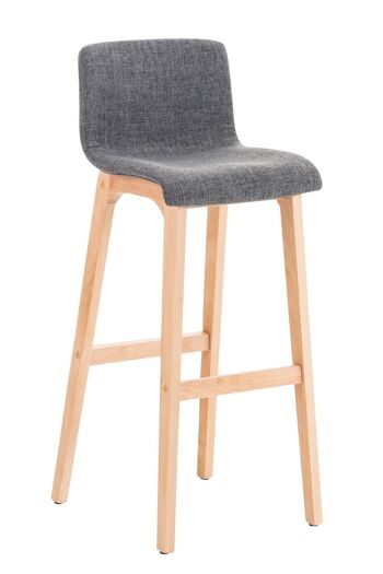 Tabouret de bar Hoover tissu Natura gris clair 46x41x101 gris clair Matière Bois 1