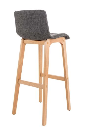 Tabouret de bar Hoover tissu Natura gris clair 46x41x101 gris clair Matière Bois 4