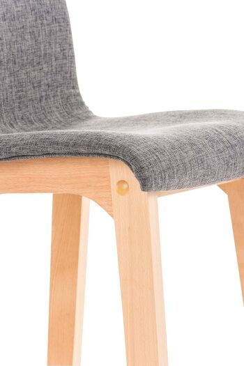 Tabouret de bar Hoover tissu Natura gris clair 46x41x101 gris clair Matière Bois 5