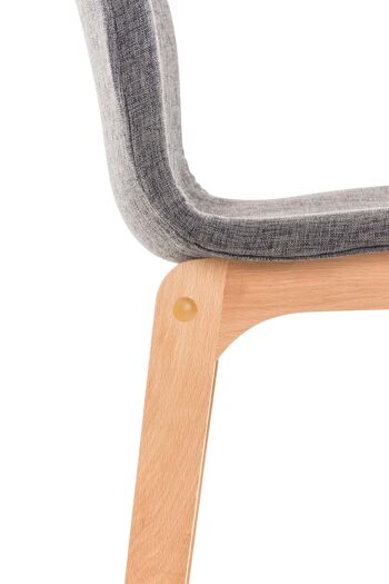 Tabouret de bar Hoover tissu Natura gris clair 46x41x101 gris clair Matière Bois 6