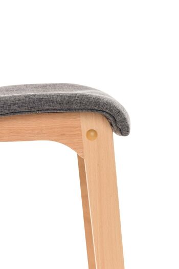 Tabouret de bar Hoover tissu Natura gris clair 46x41x101 gris clair Matière Bois 7