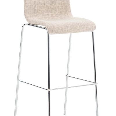 Bar stool Hoover fabric 4-leg frame chrome cream 48x43x100 cream Material metal