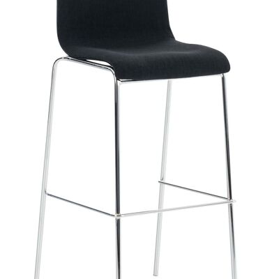 Bar stool Hoover fabric 4-leg frame chrome black 48x43x100 black Material metal