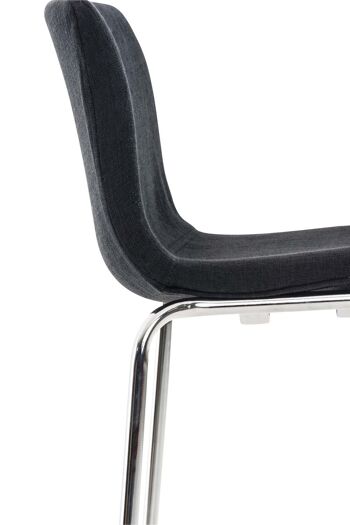 Tabouret de bar Hoover tissu piétement 4 pieds chrome noir 48x43x100 noir Matière métal 5