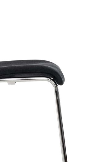 Tabouret de bar Hoover tissu piétement 4 pieds chrome noir 48x43x100 noir Matière métal 7