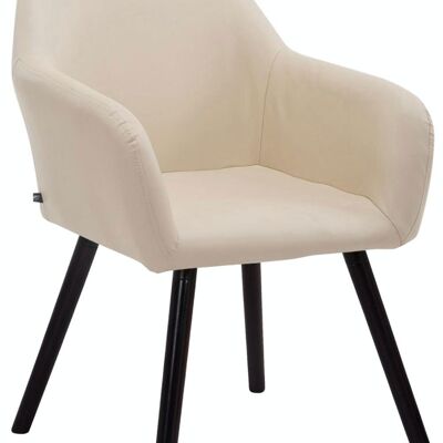 Visitor chair Achat V2 imitation leather Coffee room 57.5x56x79.5 cream imitation leather Wood