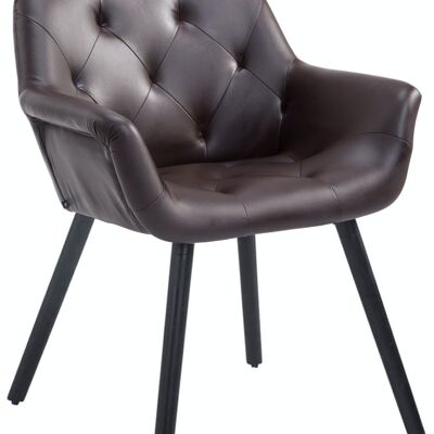 Visitor chair Cassidy imitation leather black brown 60x67x83 brown imitation leather Wood
