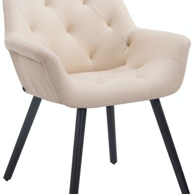 Visitor chair Cassidy imitation leather black cream 60x67x83 cream imitation leather Wood