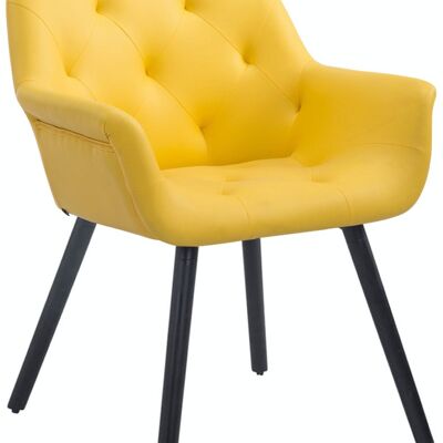 Visitor chair Cassidy imitation leather black yellow 60x67x83 yellow imitation leather Wood