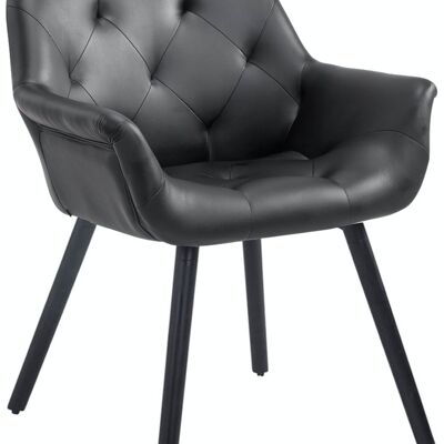 Silla de visita Cassidy polipiel negro negro 60x67x83 polipiel negra Madera