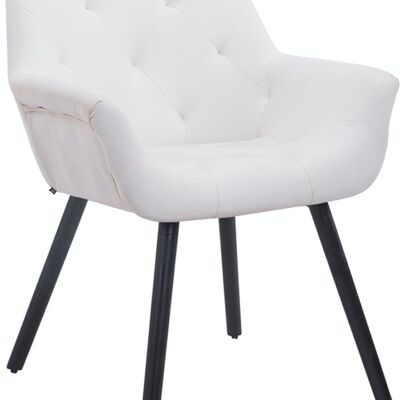 Visitor chair Cassidy imitation leather black white 60x67x83 white imitation leather Wood