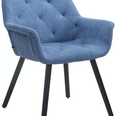 Chaise visiteur Cassidy tissu noir bleu 60x67x83 bleu Matière Bois