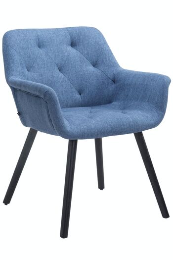 Chaise visiteur Cassidy tissu noir bleu 60x67x83 bleu Matière Bois