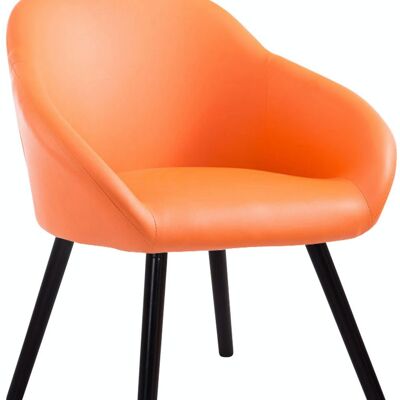 Visitor chair Hamburg imitation leather Coffee orange 61x64x79 orange imitation leather Wood
