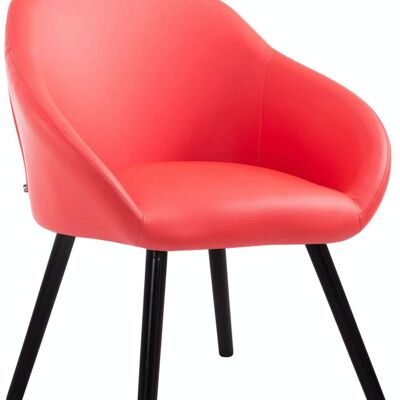Visitor chair Hamburg imitation leather Coffee red 61x64x79 red imitation leather Wood