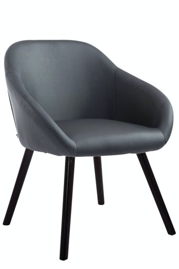 Chaise visiteur Hamburg simili cuir Café noir 61x64x79 simili cuir noir Bois