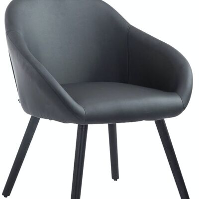 Silla de visita Hamburg polipiel negra negra 61x64x79 polipiel negra Madera