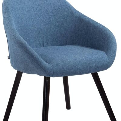 Visitor chair Hamburg fabric Coffee blue 61x64x79 blue Material Wood