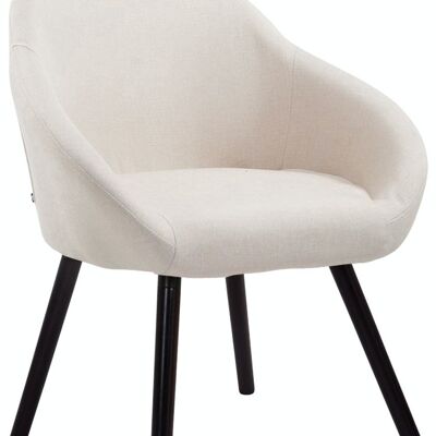 Visitor chair Hamburg fabric Coffee room 61x64x79 cream Material Wood