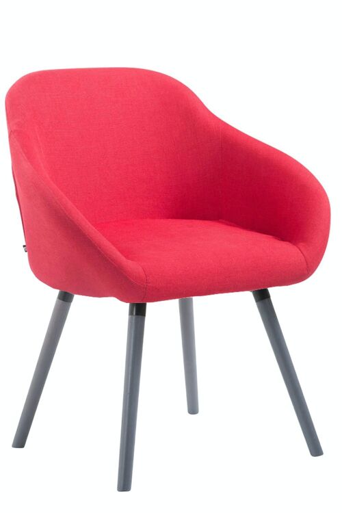 Bezoekersstoel Hamburg stof grijs rood 61x64x79 rood Materiaal Hout