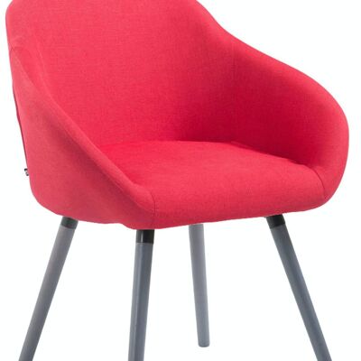 Bezoekersstoel Hamburg stof grijs rood 61x64x79 rood Materiaal Hout