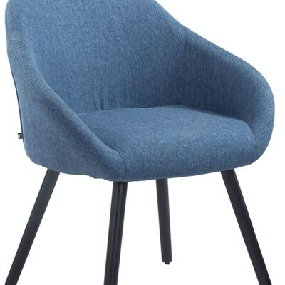 Chaise visiteur Hamburg tissu noir bleu 61x64x79 bleu Matière Bois